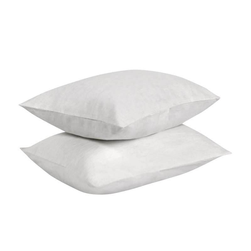 Pemberly Row Transitional Linen Cashmere Fabric Standard White Sham