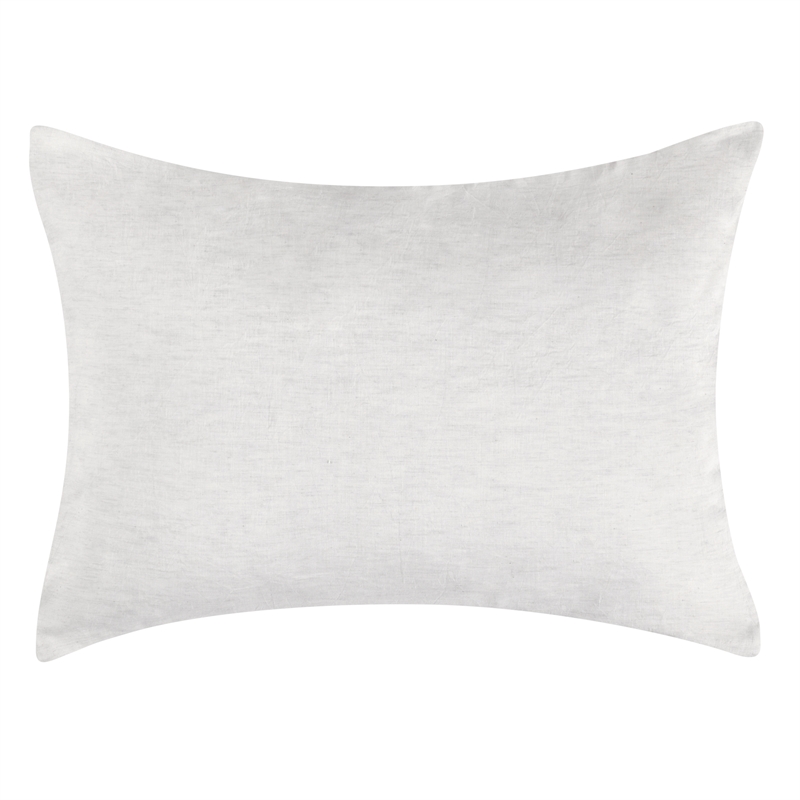 Pemberly Row Transitional Linen Cashmere Fabric Standard White Sham