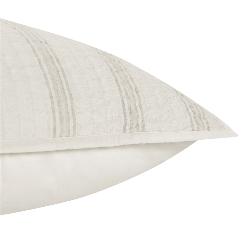 Pemberly Row Transitional Abraham Cotton Linen Eggshell Beige King Sham