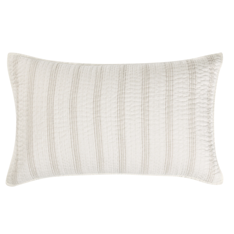 Pemberly Row Transitional Abraham Cotton Linen Eggshell Beige King Sham