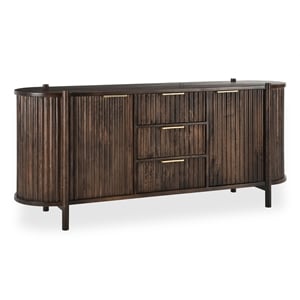 Pemberly Row 73&quot Mango Wood Mid-Century Brown Buffet Sideboard