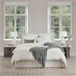 Pemberly Row Transitional Cotton Linen Blend Ivory Queen Duvet