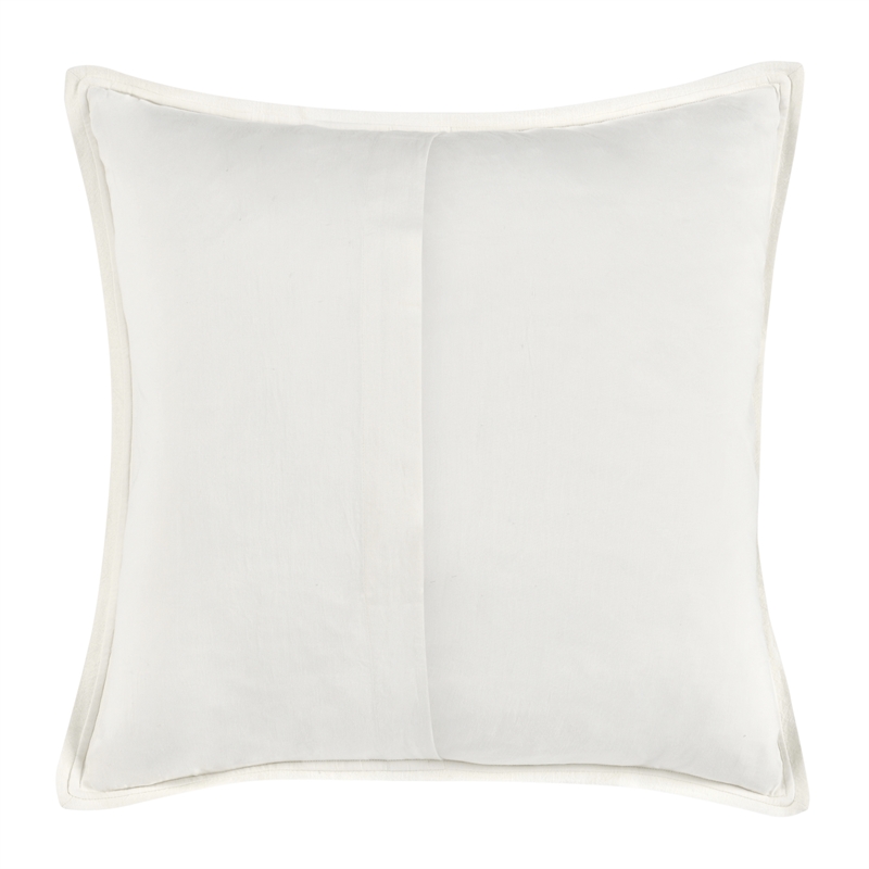 Pemberly Row Transitional Cotton Linen Blend Ivory Euro Sham