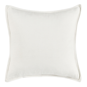 Pemberly Row Transitional Cotton Linen Blend Ivory Euro Sham