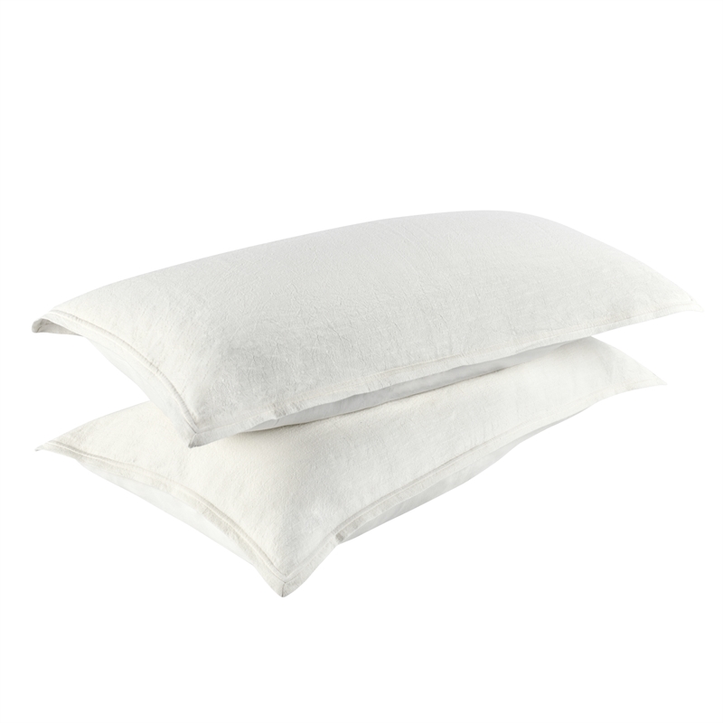 Pemberly Row Transitional Cotton Linen Blend Ivory King Sham