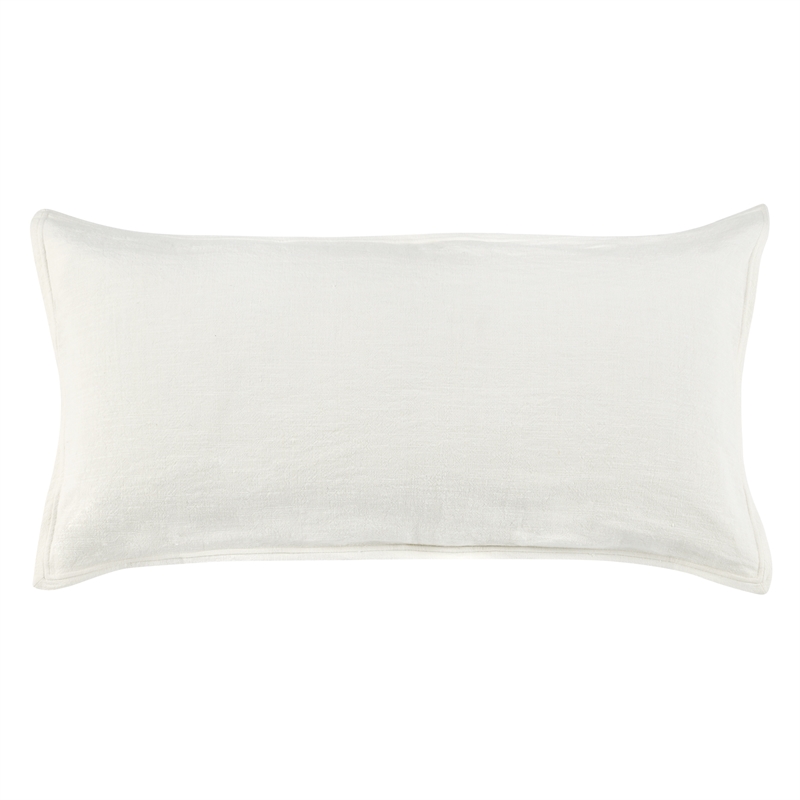 Pemberly Row Transitional Cotton Linen Blend Ivory King Sham