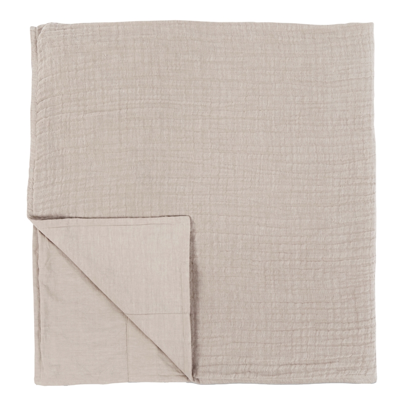 Pemberly Row Modern Transitional Cotton Linen Queen Duvet Natural