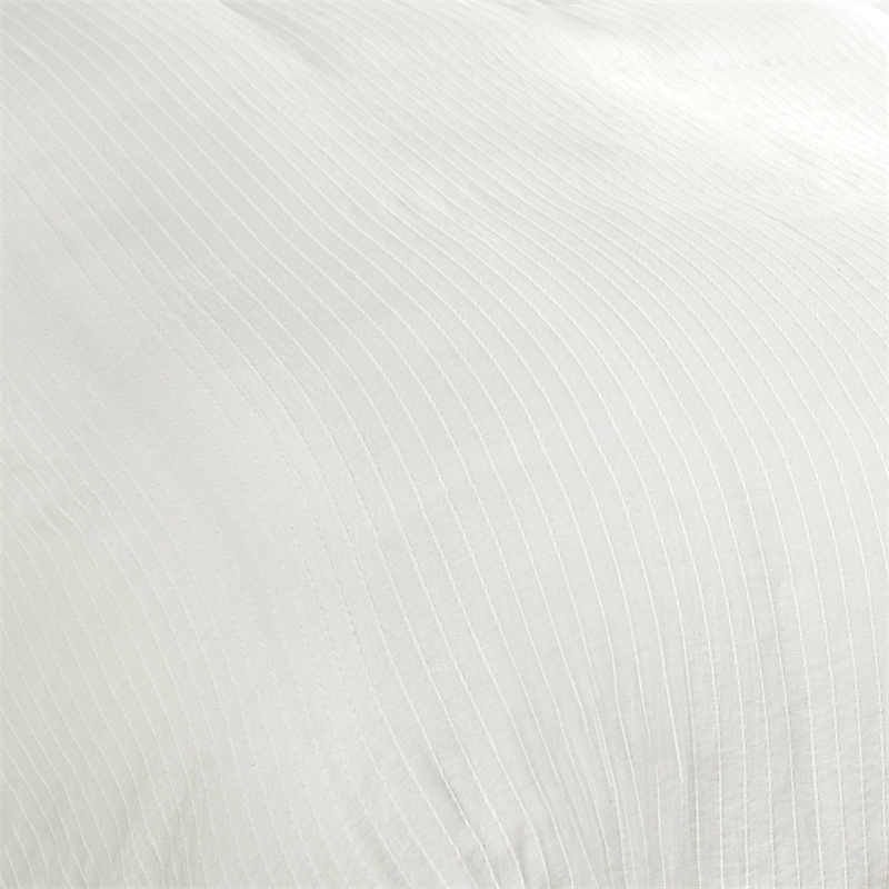 Pemberly Row Transitional Woven Stitch Design Cotton White King Duvet