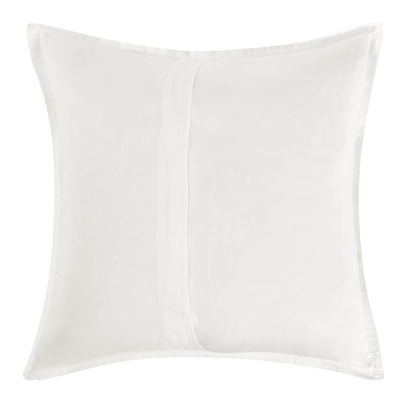 Pemberly Row Transitional Woven Stitch Design Cotton White Euro Sham
