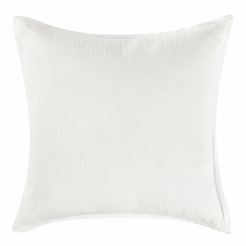 Pemberly Row Transitional Woven Stitch Design Cotton White Euro Sham