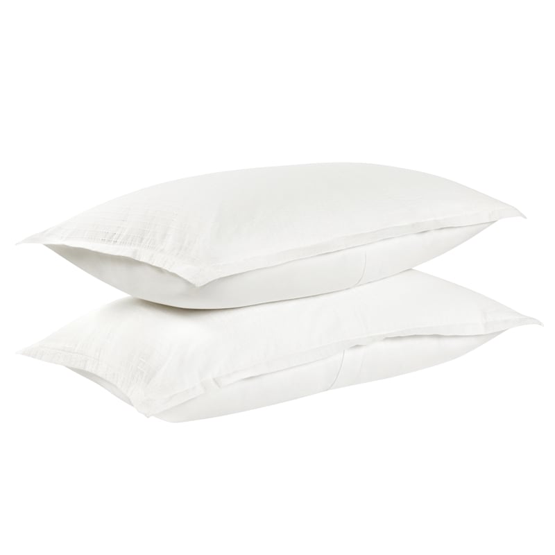 Pemberly Row Transitional Woven Stitch Design Cotton White King Sham