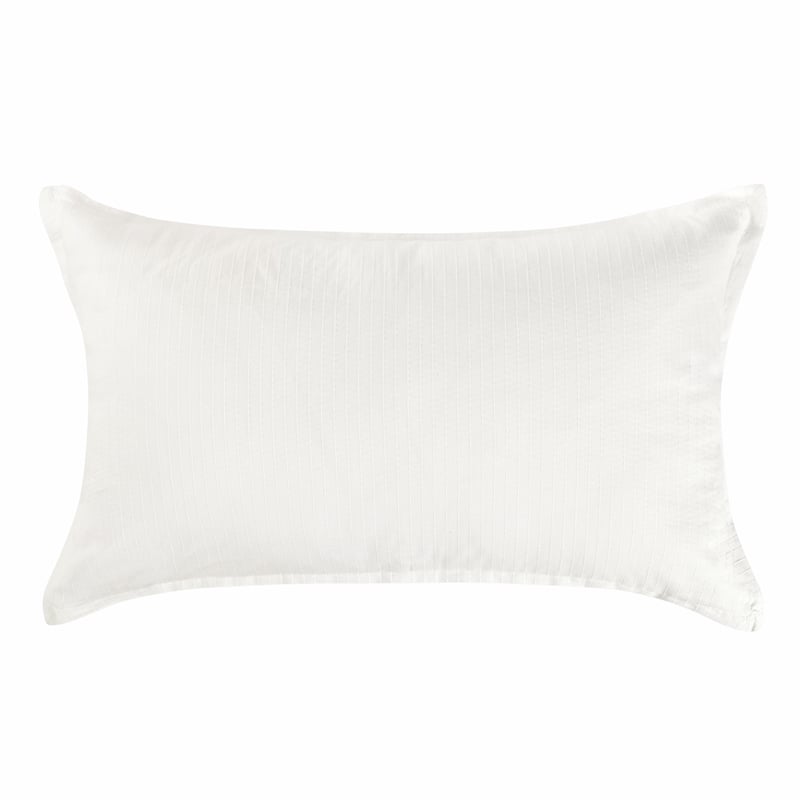 Pemberly Row Transitional Woven Stitch Design Cotton White King Sham