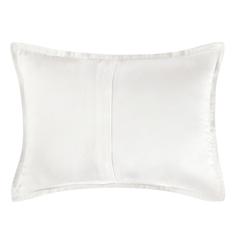 Pemberly Row Transitional Woven Stitch Design Cotton White Standard Sham