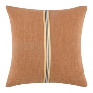 Pemberly Row 22&quot Cotton Linen Blend Throw Pillow in Hazel Brown