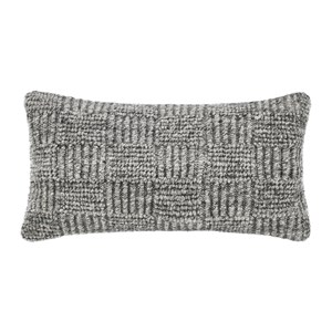 Pemberly Row 14&quotxx26&quot Recycled Plastic Fabric Throw Pillow in Gray