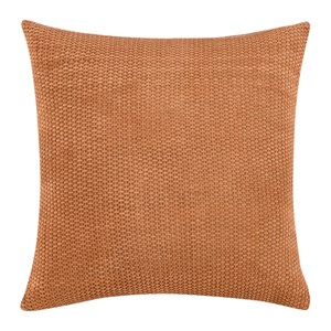 Pemberly Row Contemporary 18&quot Suede Leather Throw Pillow in Brown