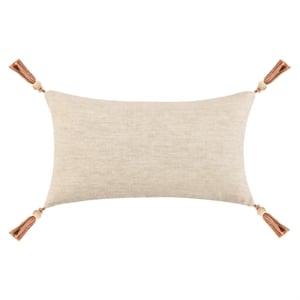 Pemberly Row 14&quotx26&quot Linen Fabric Blend Throw Pillow in Natural