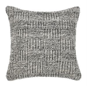 Pemberly Row 22&quot Recycled Plastic Fabric Throw Pillow in Gray