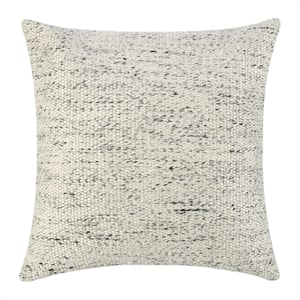 Pemberly Row 26&quot Recycled Plastic Fabric Throw Pillow in Ivory