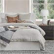 Pemberly Row Transitional Cotton Linen Blend Queen Duvet Gray