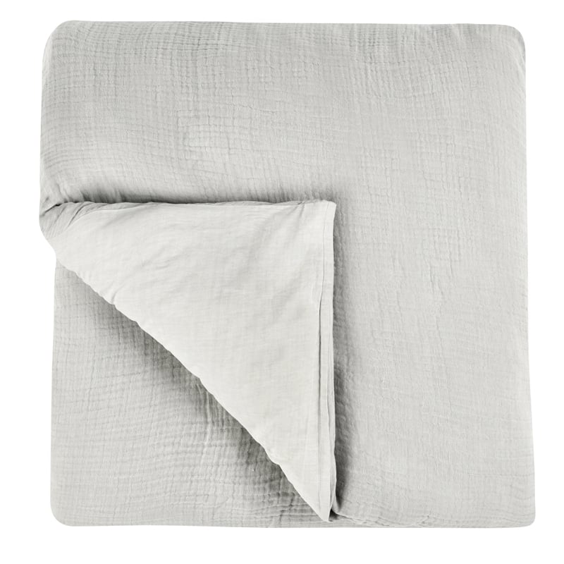 Pemberly Row Transitional Cotton Linen Blend King Duvet Gray