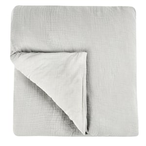 Pemberly Row Transitional Cotton Linen Blend King Duvet Gray