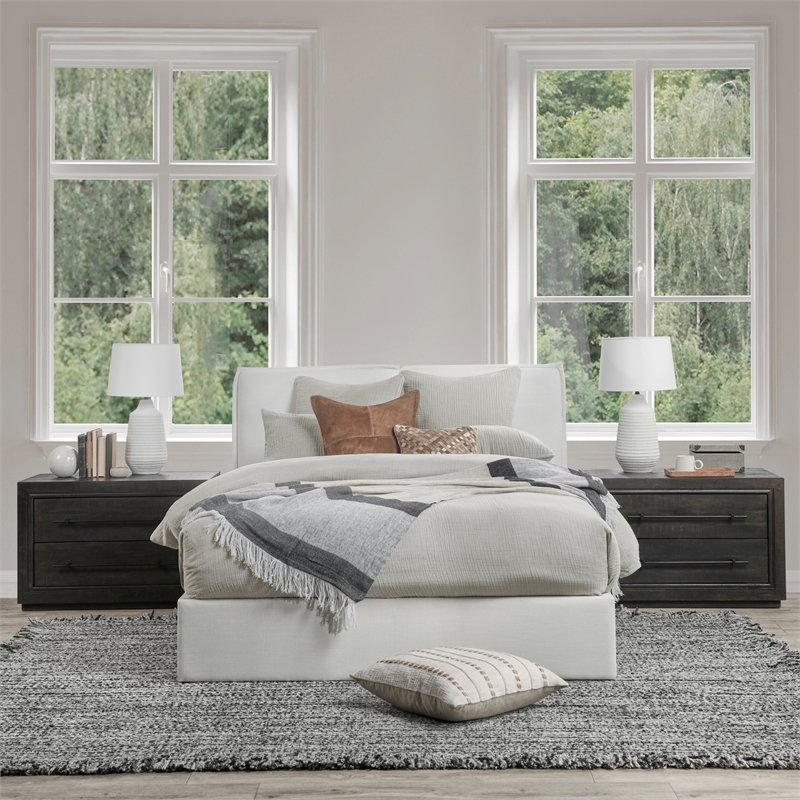 Pemberly Row Transitional Cotton Linen Blend King Duvet Gray