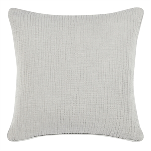 Pemberly Row Transitional Gray Finish Cotton Linen Blend Euro Sham