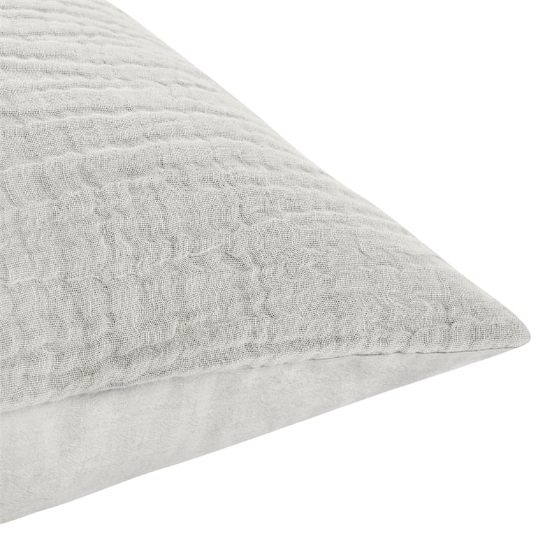 Pemberly Row Transitional Gray Finish Cotton Linen Blend King Sham
