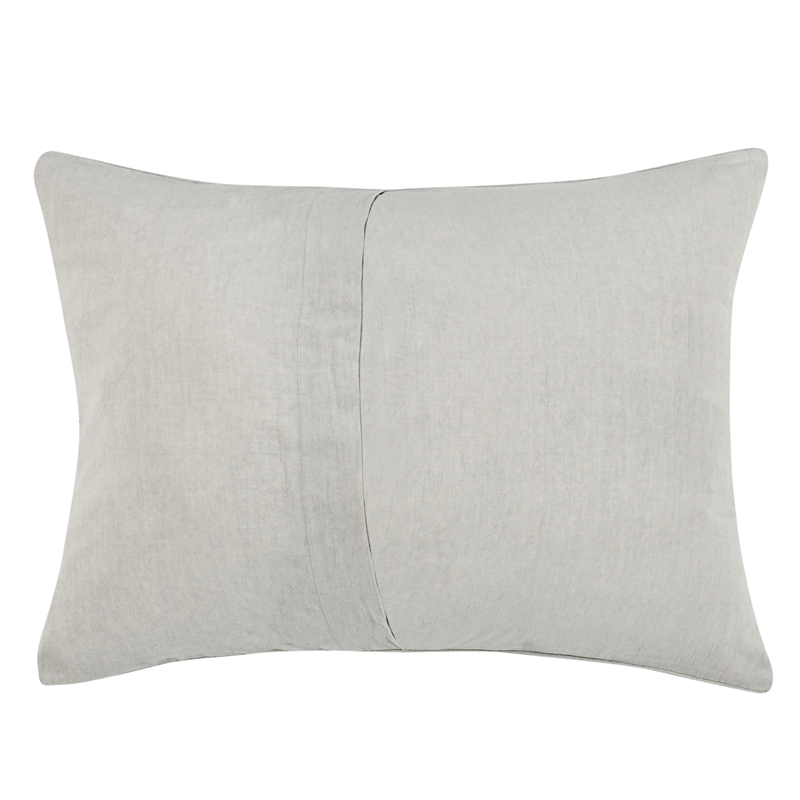 Pemberly Row Transitional Gray Cotton Linen Blend Standard Sham