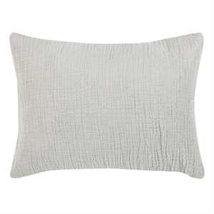 Pemberly Row Transitional Gray Cotton Linen Blend Standard Sham