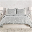 Pemberly Row Transitional Cotton Gray Embroidered Queen Duvet