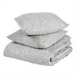Pemberly Row Transitional Cotton Gray Embroidered Queen Duvet