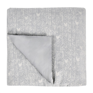 Pemberly Row Transitional Cotton Gray Embroidered Queen Duvet