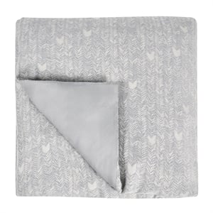 Pemberly Row Transitional Cotton Gray Embroidered King Duvet