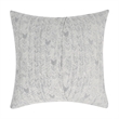 Pemberly Row Transitional Cotton Gray Herringbone Embroidered Euro Sham