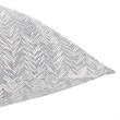 Pemberly Row Transitional Cotton Gray Herringbone Embroidered Euro Sham