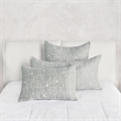 Pemberly Row Transitional Cotton Gray Herringbone Embroidered Euro Sham