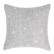Pemberly Row Transitional Cotton Gray Herringbone Embroidered Euro Sham