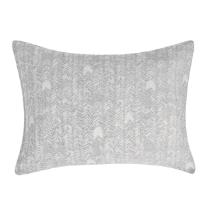 Pemberly Row Transitional Cotton Gray Embroidered Standard Sham