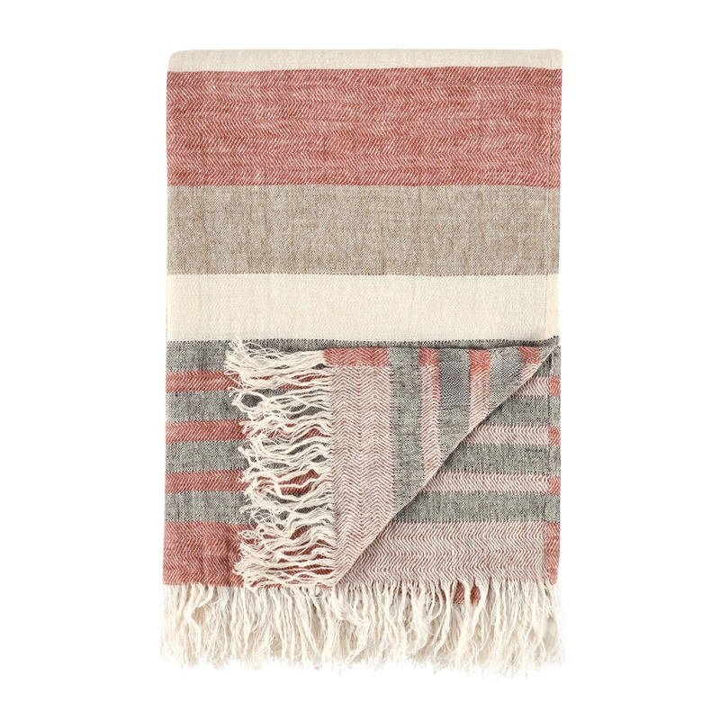 Pemberly Row Transitional Linen Fabric Multi-Color 50
