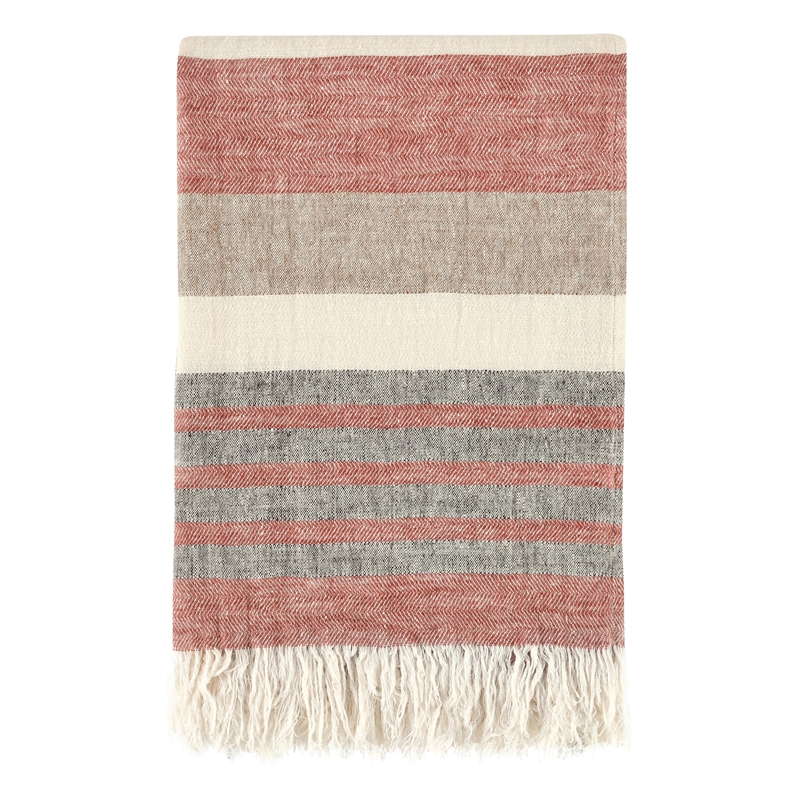 Pemberly Row Transitional Linen Fabric Multi-Color 50