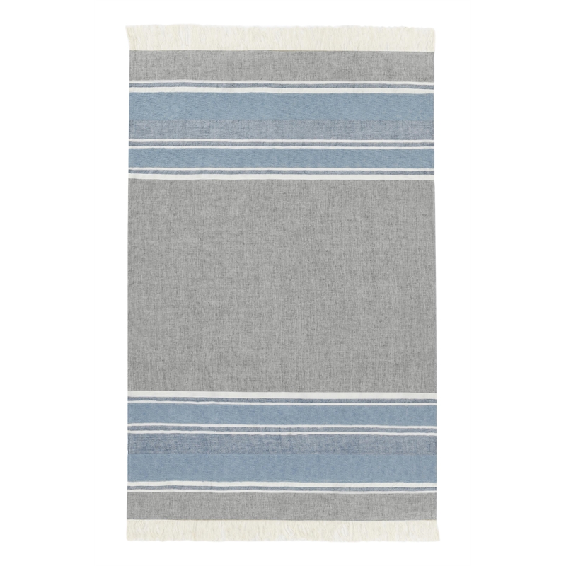 Pemberly Row Lima Belgian Linen Fabric Blue 50
