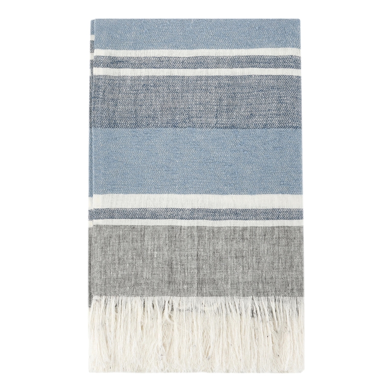 Pemberly Row Lima Belgian Linen Fabric Blue 50