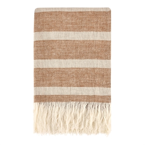 Pemberly Row Linen Fabric Brown Multicolor 50&quotx70&quot Throw Blanket