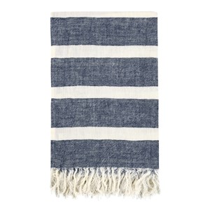 Pemberly Row Linen Fabric Blue Multicolor 50&quotx70&quot Throw Blanket