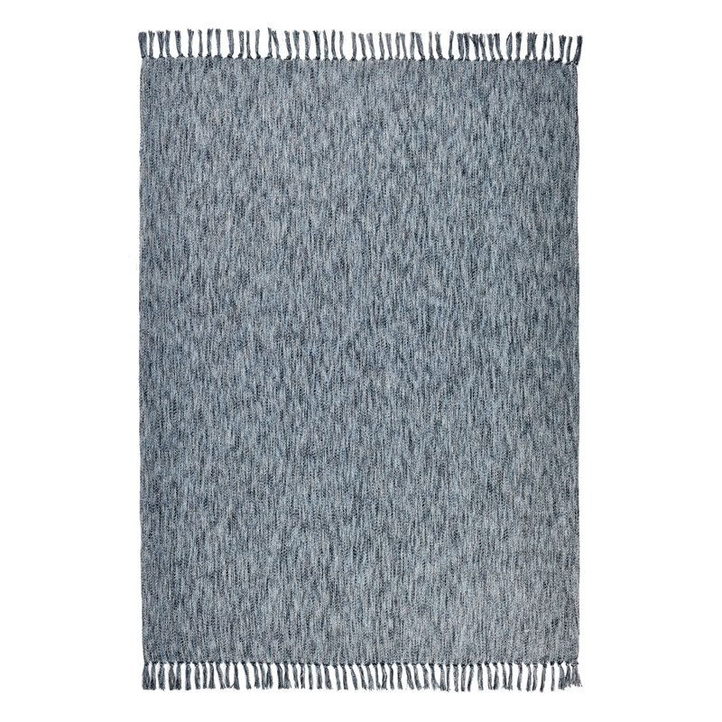 Pemberly Row TC Sharma Cotton Linen Denim Blue Throw Blanket 50