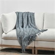 Pemberly Row TC Sharma Cotton Linen Denim Blue Throw Blanket 50