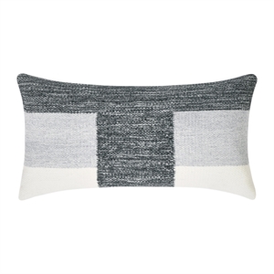 Pemberly Row 14&quotx26&quot Fabric Color Block Throw Pillow in Charcoal