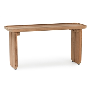 Pemberly Row 31&quot Teak Wood Outdoor Coffee Table in Natural Tone